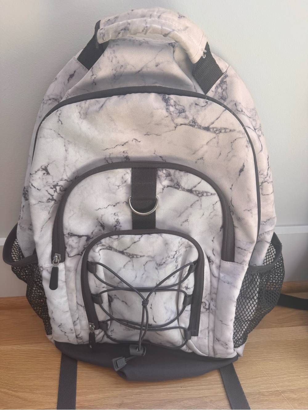 Marble Print Gray and White teen Pottery Barn Backpack - Versatile Everyday Bag